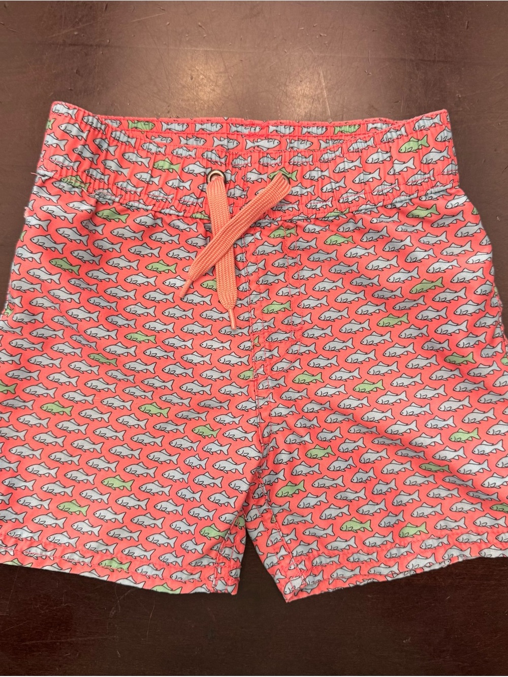 Starting Out Coral Swim Shorts with Blue Shark Motif